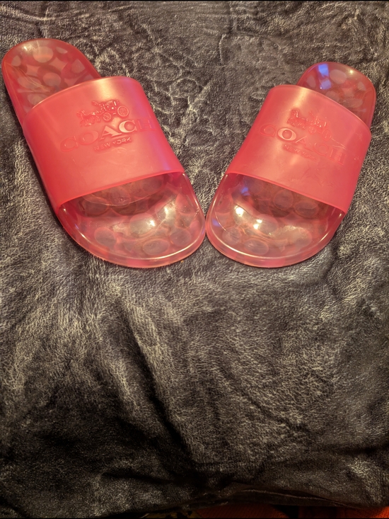 Coach Shoes - Coach Pink Jelly Slide Sandals